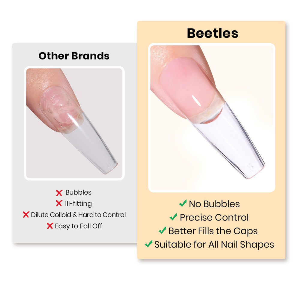 Beetles Solid Nail Glue Gel clear-tips compatibility delivers seamless finishes.