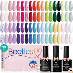 Beetles Spring Gel Nail Polish Set with 36 shades for versatile DIY manicures.
