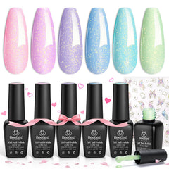 Beetles, conjunto de gel primavera: 6 colores para una manicura fresca y duradera.