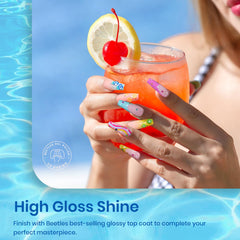Beetles Spring gel polish blue shade creates vivid, beach ready nails.