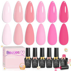Beetles Gel Polish Pack Melodía Rosada para uñas brillantes y duraderas.