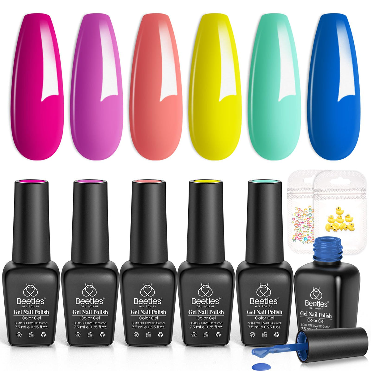 Beetles Spring gel polish peach shade ideal for vibrant pool party nails.
