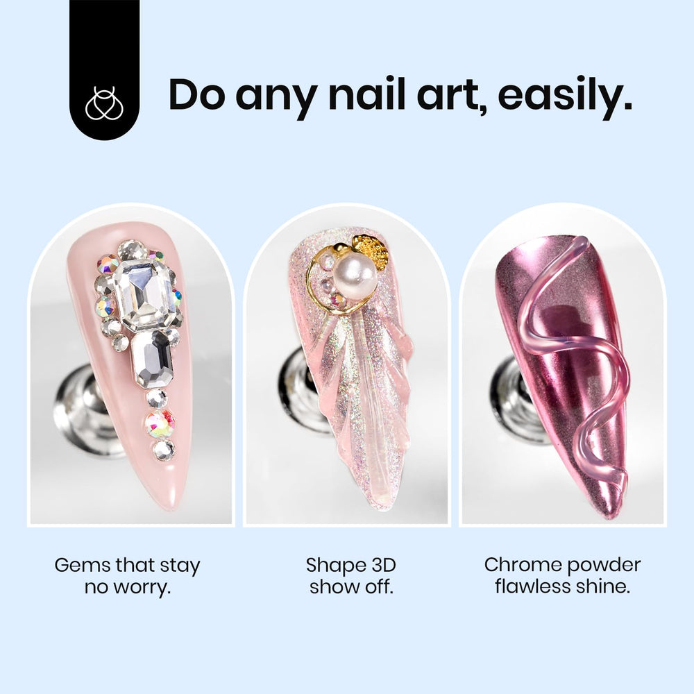 Beetles squeeze-and-shape gel demonstrates easy 3D nail art without tools