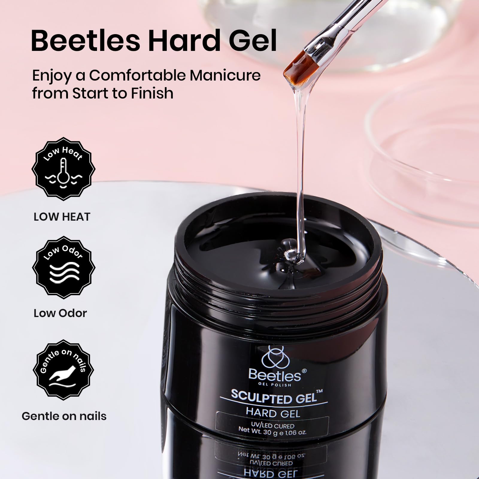 Beetles surface-smoothing gel achieving a flawless finish.