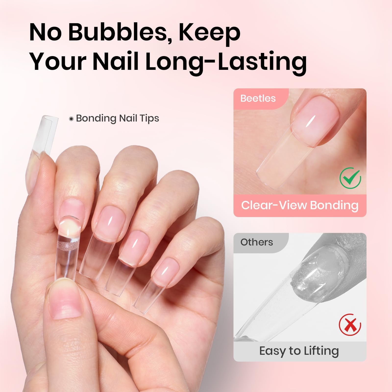 Beetles Tipex: acabado transparente, brillante y de aspecto natural.