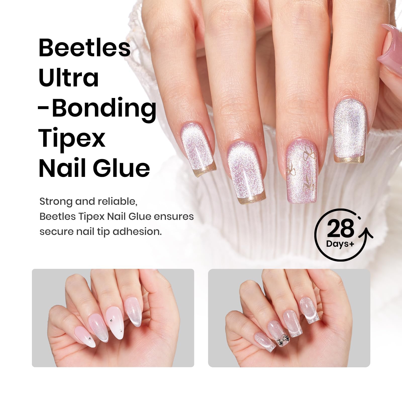 Beetles Tipex: aplicación rápida sin necesidad de sostener las uñas.