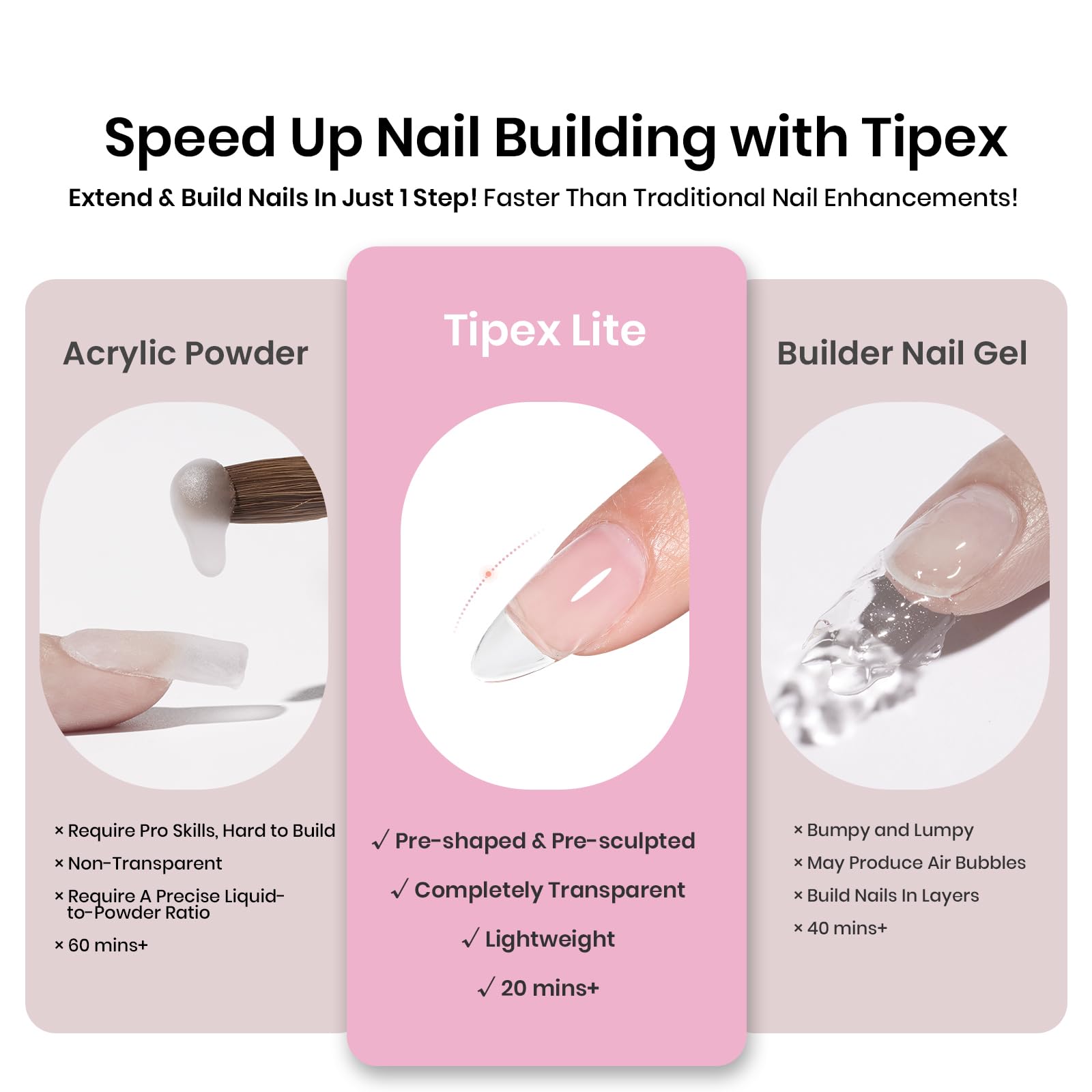 Beetles Tipex Lite 256-piece value pack for versatile nail options