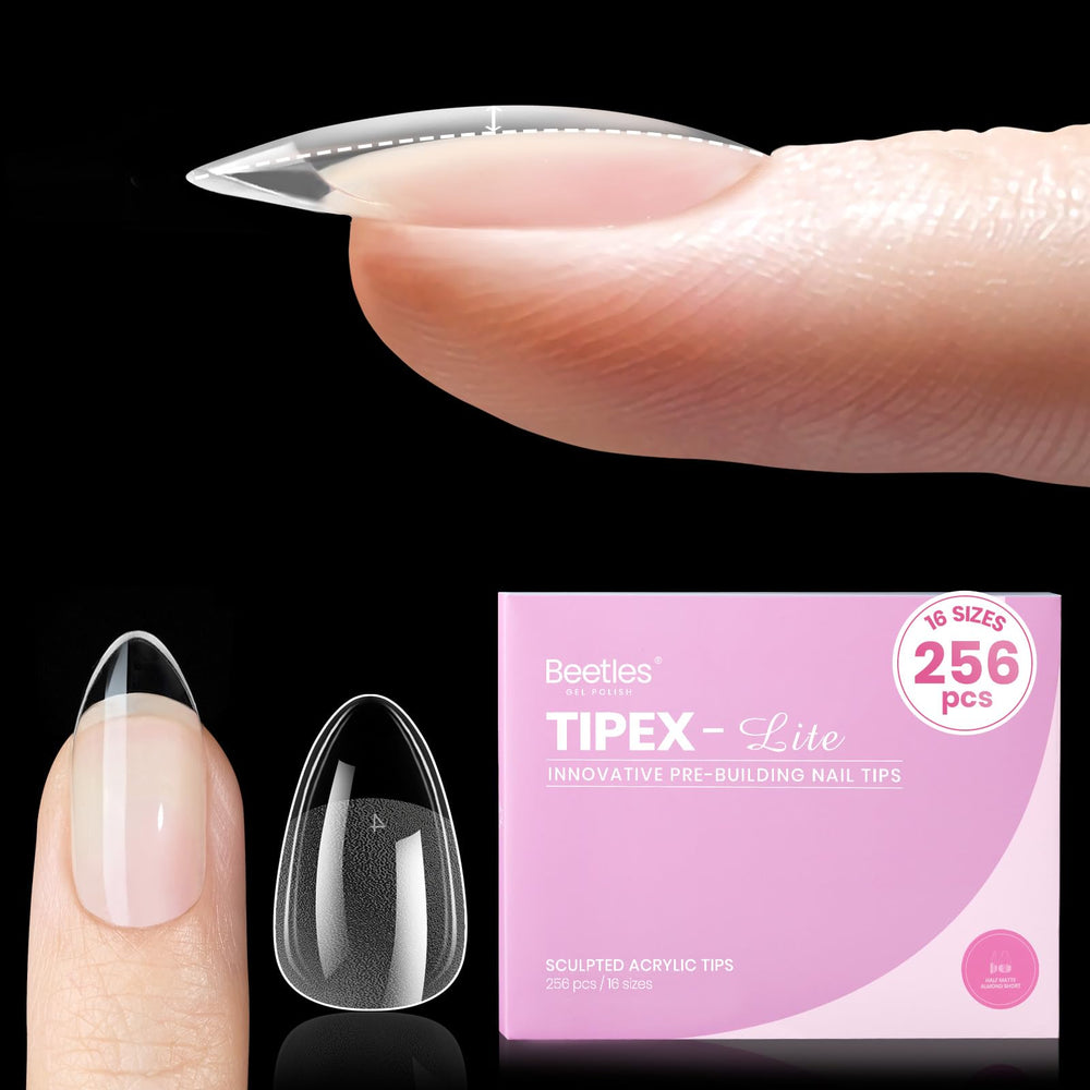 Beetles Tipex Lite almond short 256pcs pack for beginner-friendly nails