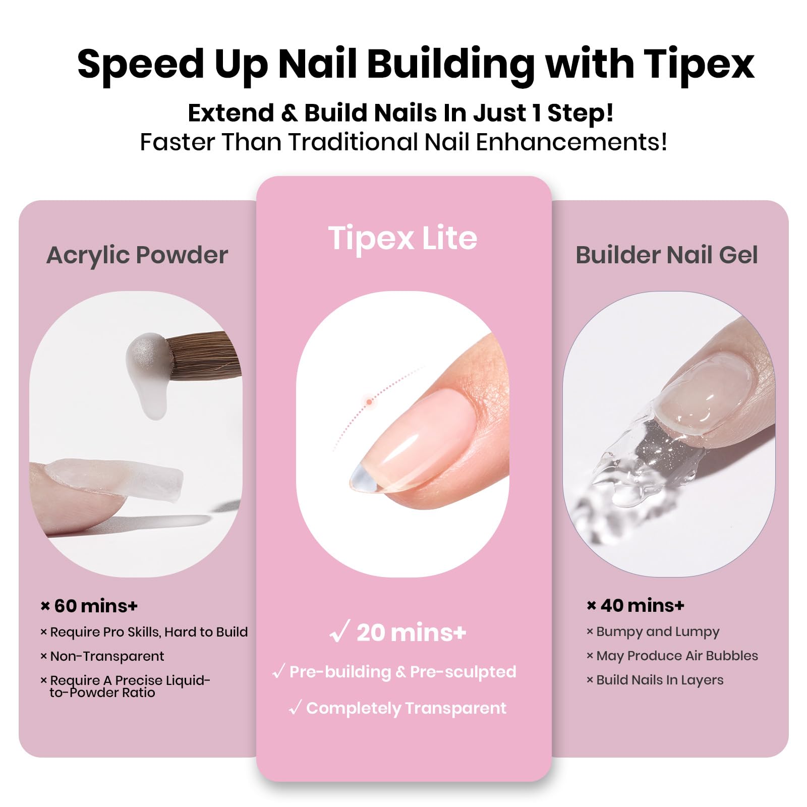 Beetles Tipex Lite para uñas planas con efecto natural.