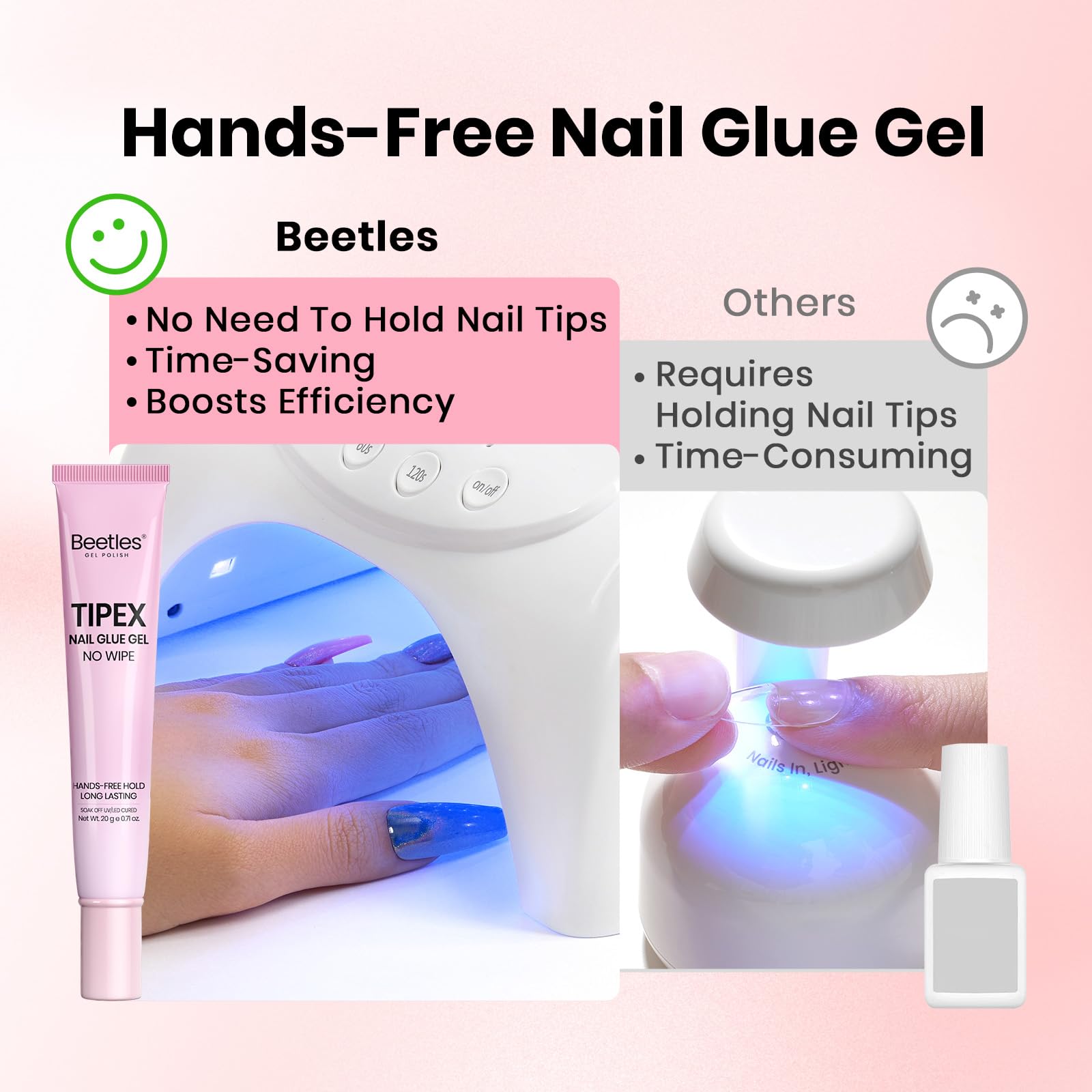 Beetles Tipex Pegamento Uñas Gel: relleno de hendiduras mejora contacto natural