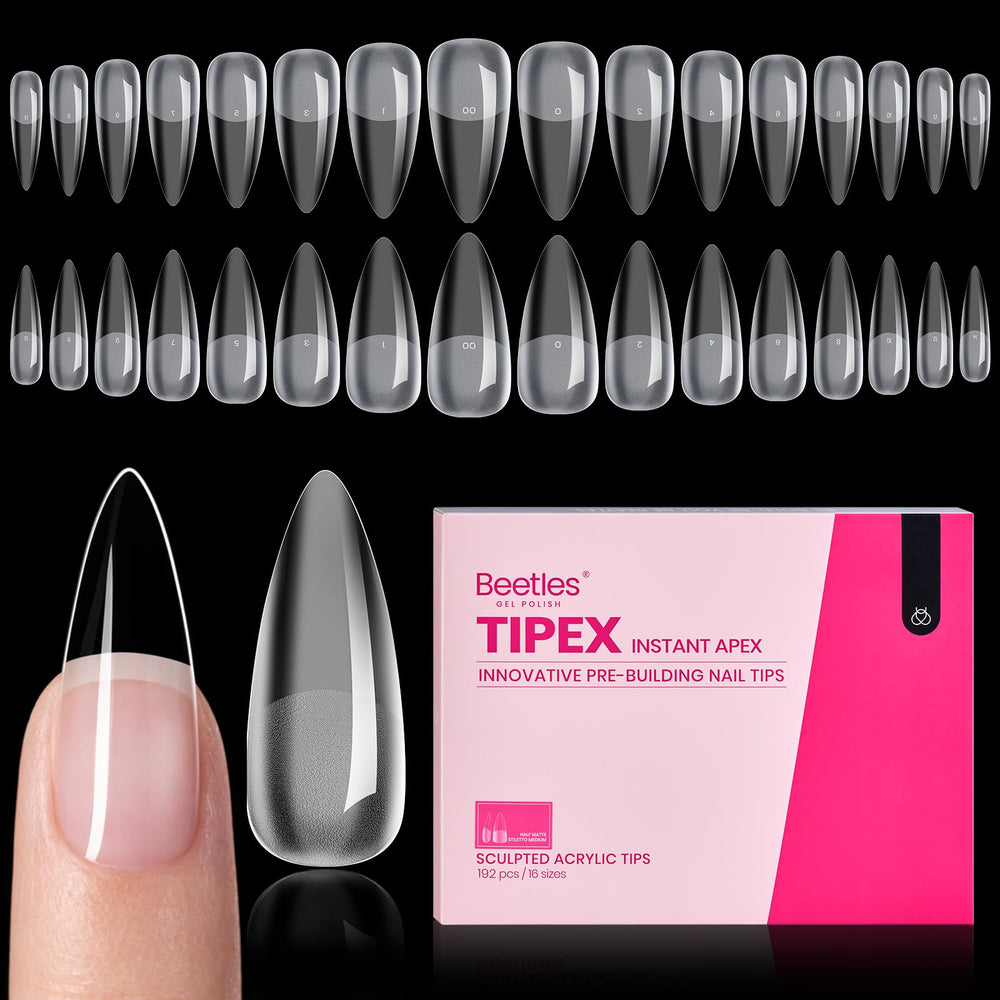Beetles Tipex puntas instantáneas con apex en formato estiletto para acabado profesional