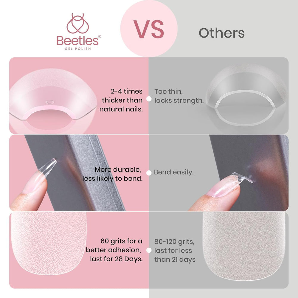 Beetles Gel Nail Tips con baja olor y material seguro para uñas