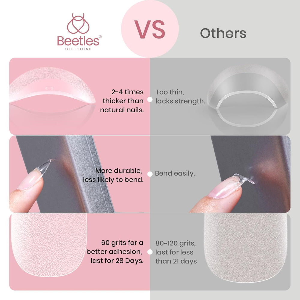 Beetles Gel Nail Tips resistencia a la rotura para uñas extendidas