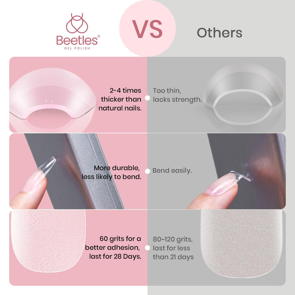 Beetles puntas uñas cobertura total sin limar