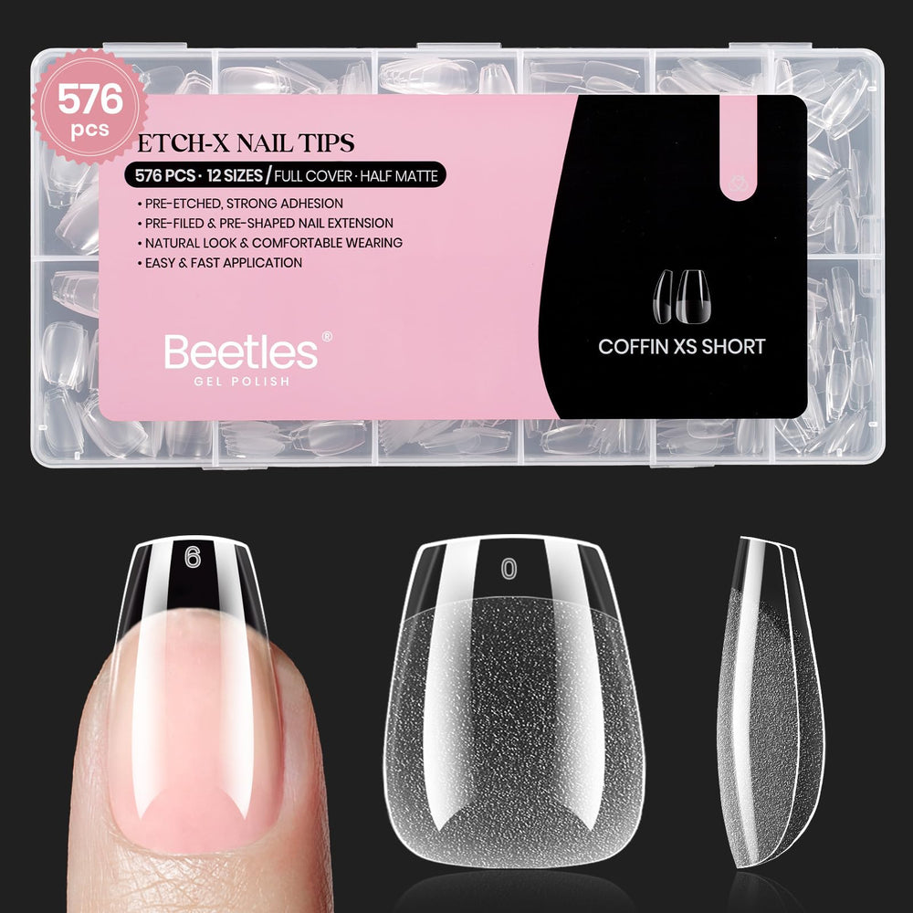 Beetles tips gel extra corto forma-ataud: extensión rápida y duradera.