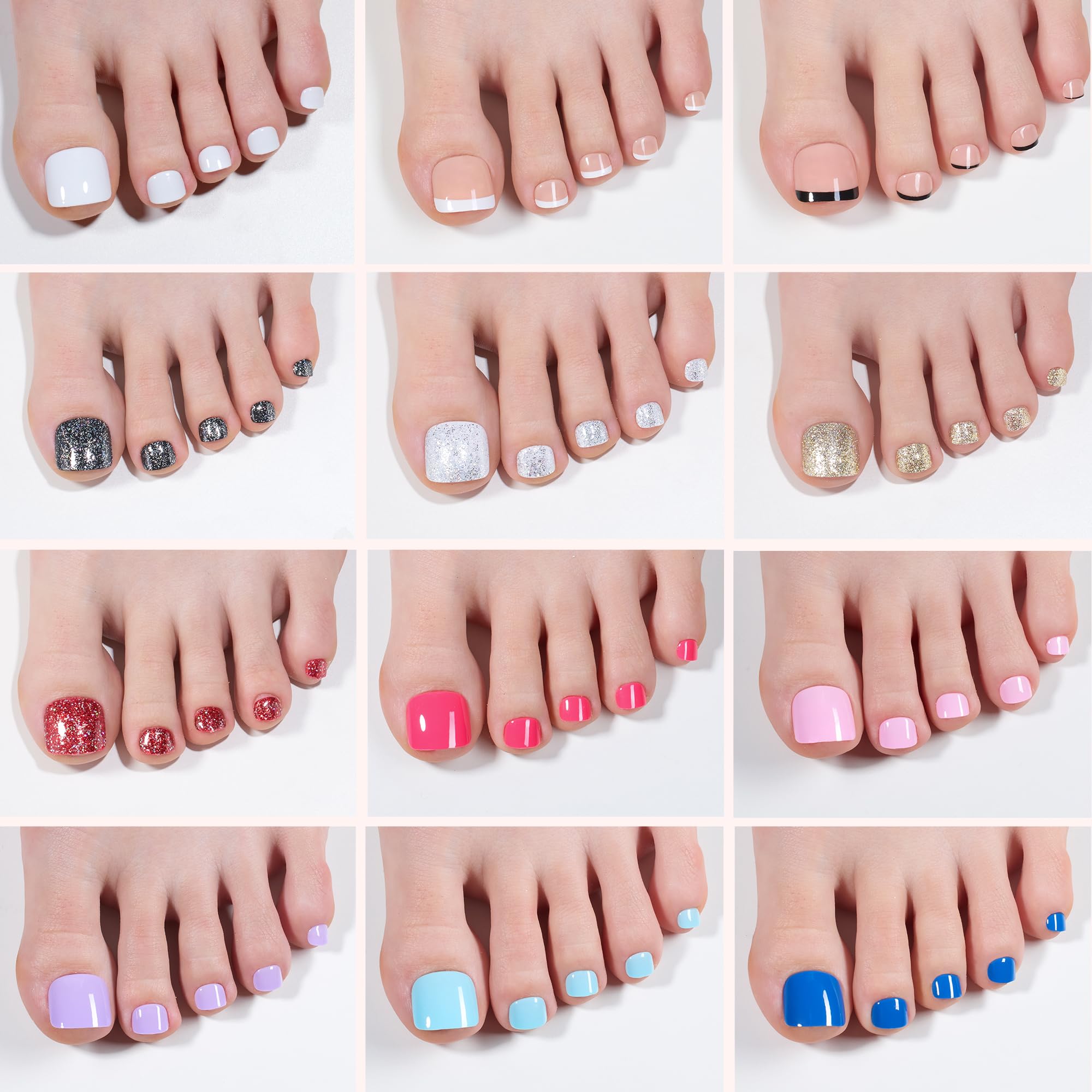 Beetles uñas postizas con French tip negro y blanco para un aspecto natural.