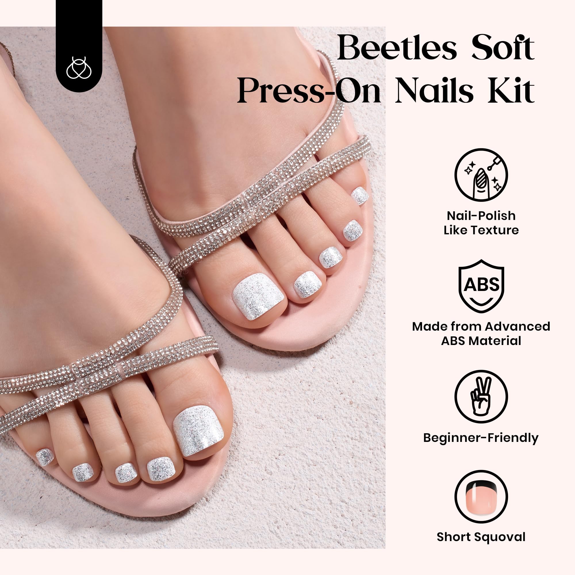 Beetles uñas con glitter para un acabado deslumbrante.