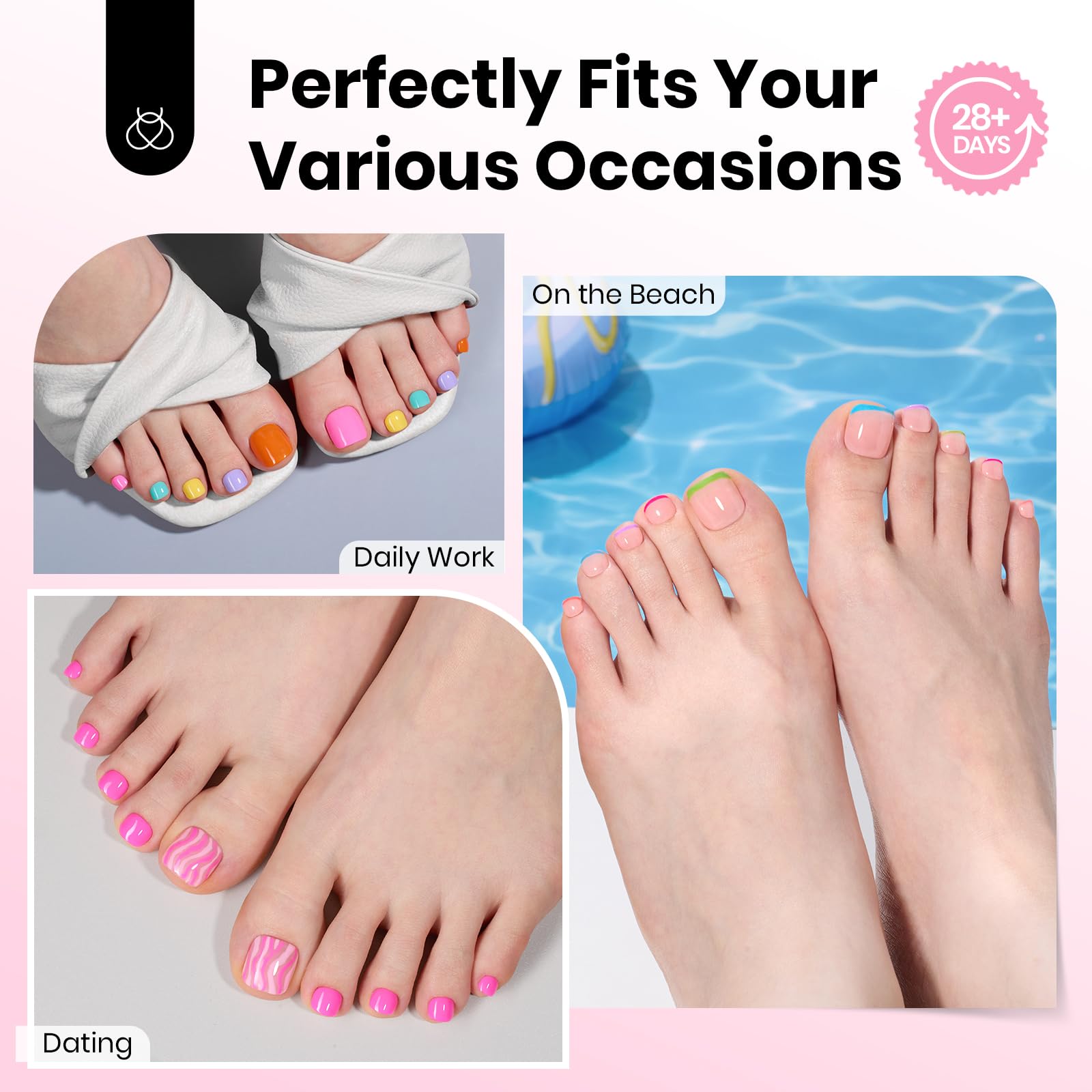 Beetles toe nail tips square double matte finish for long-lasting adhesion and a smooth base.