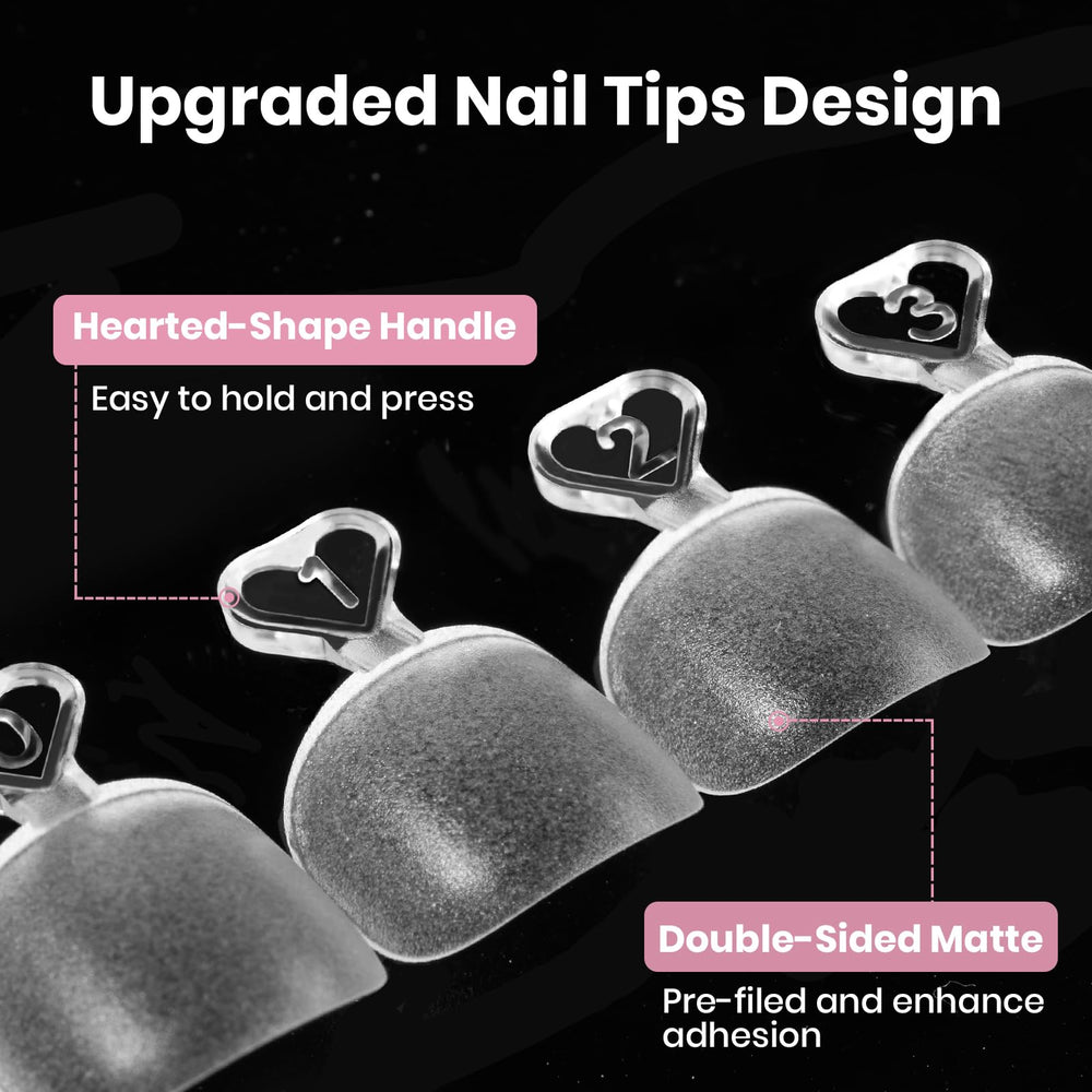 Beetles toe nail tips square compatible with fast-drying glue for easy use.