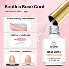 Beetles capa superior de gel 15ml, acabado brillante y sellado para uñas perfectas.