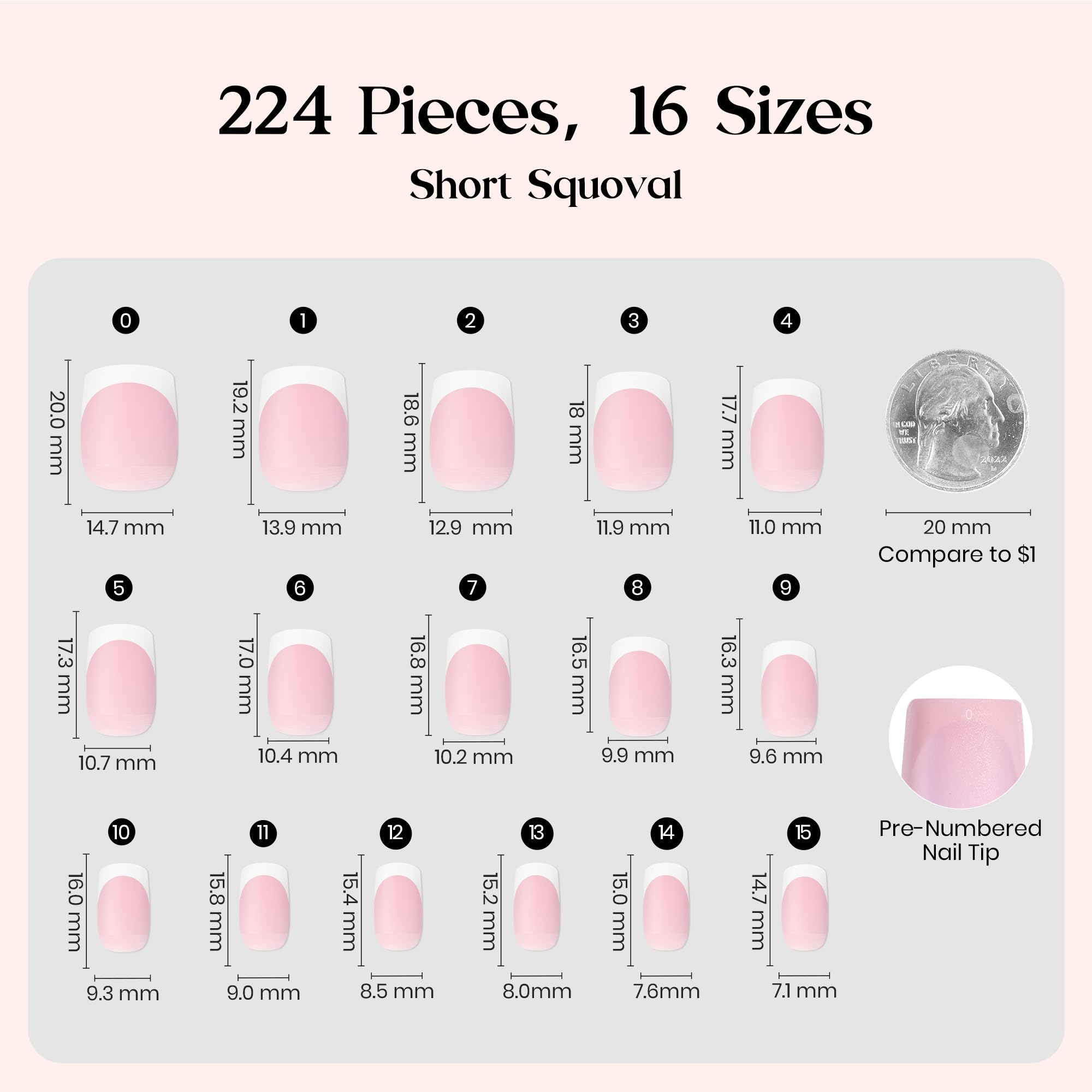 Beetles X Press Plus Uñas Francesas Camellia Rosa, adhesión sólida y duradera.