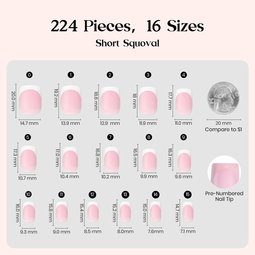 Beetles X Press Plus Uñas Francesas Camellia Rosa, adhesión sólida y duradera.