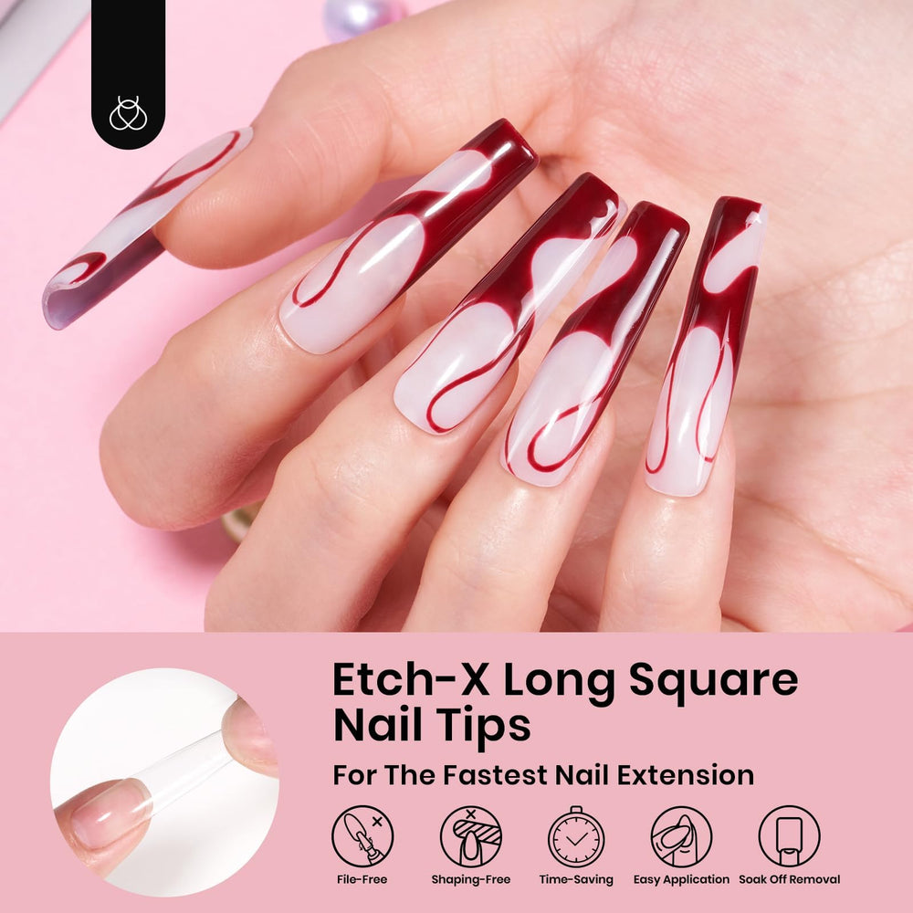 Beetles Uñas de gel tips cobertura total PMMA ligera