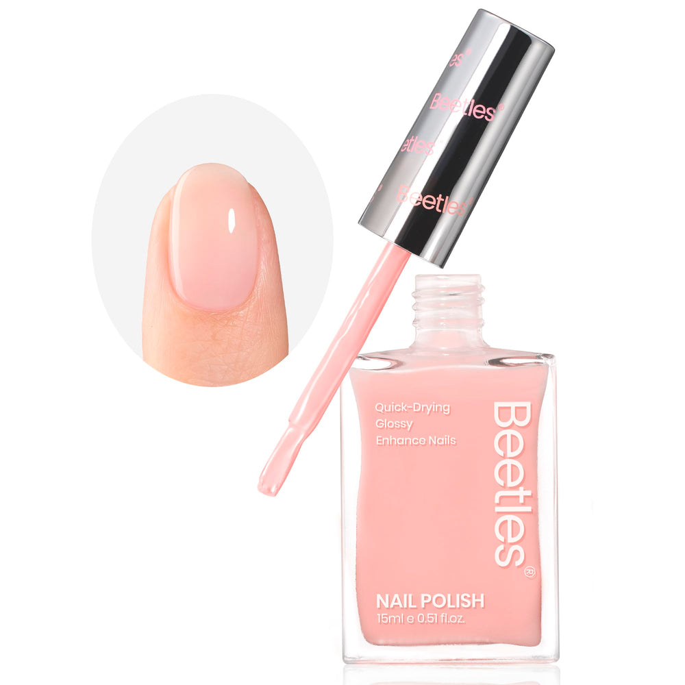 Beetles Uñas de Pies: tono nude pink para un diseño delicado.