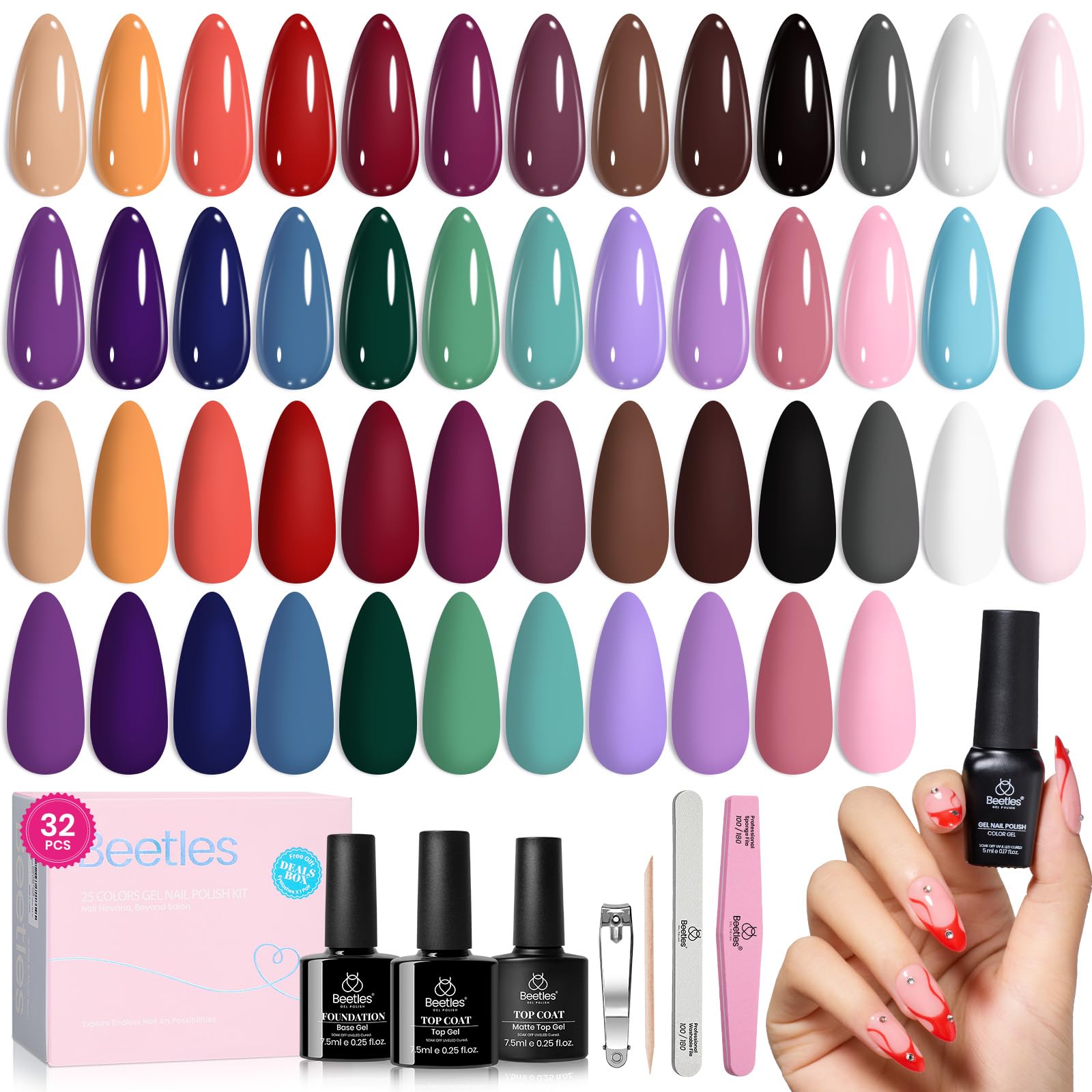 Beetles Urban Rhythm glossy base coat for long-lasting shine.