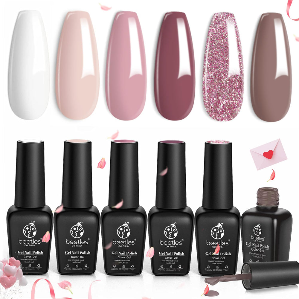 Beetles Wedding Gel Polish tono nude, ideal para novias y looks elegantes.