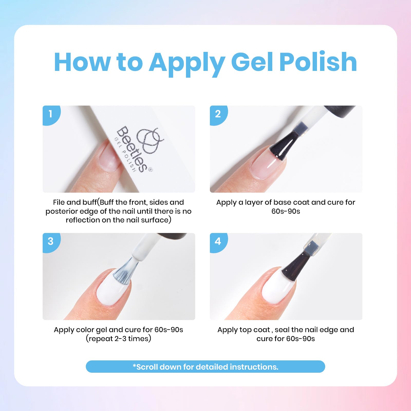 Beetles White Gel Nail Kit DIY manicure setup at home