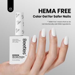 Beetles White Gel Polish brush stroke demonstrates smooth, even application