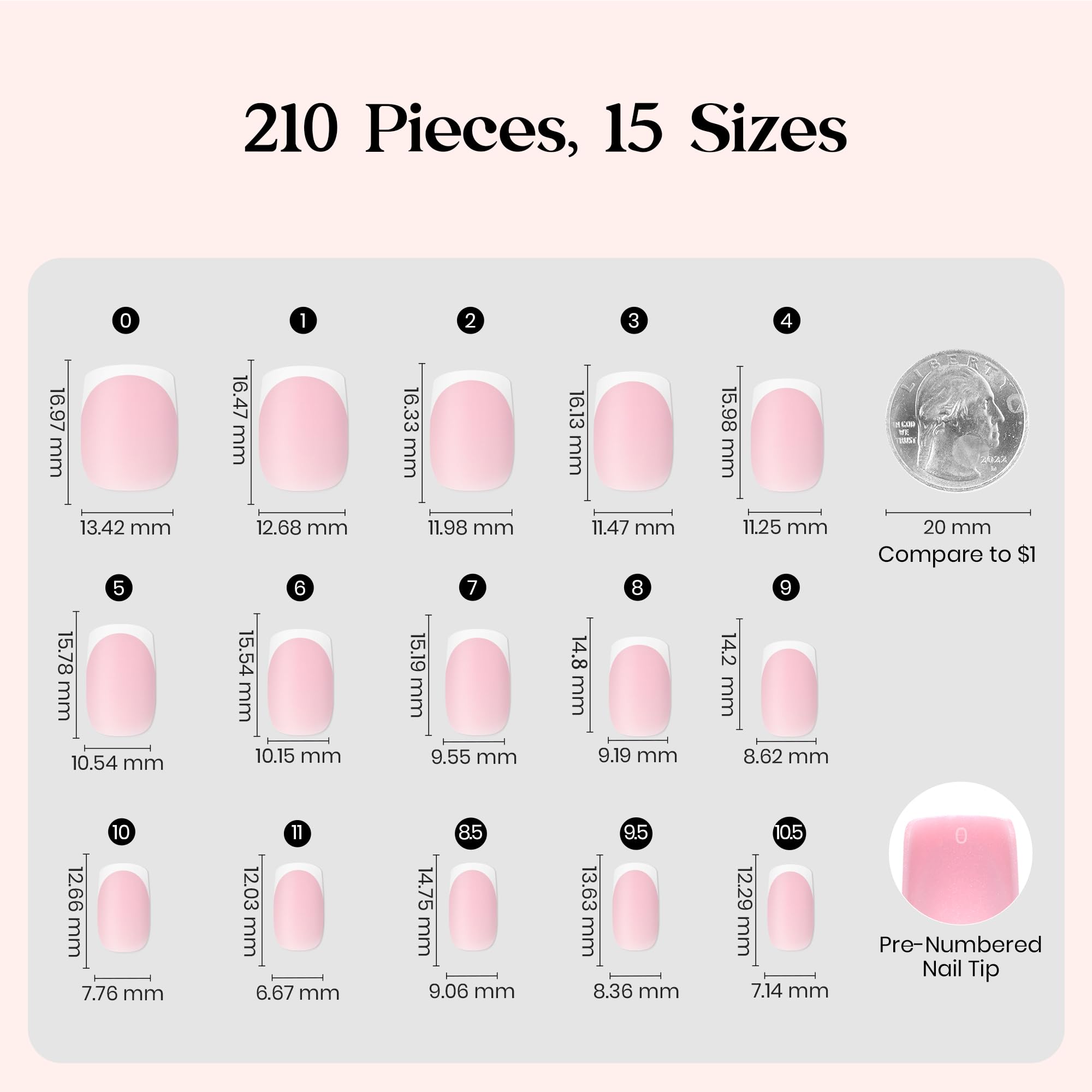 Fifteen sizes across the Beetles Press Plus tip set for precise fit