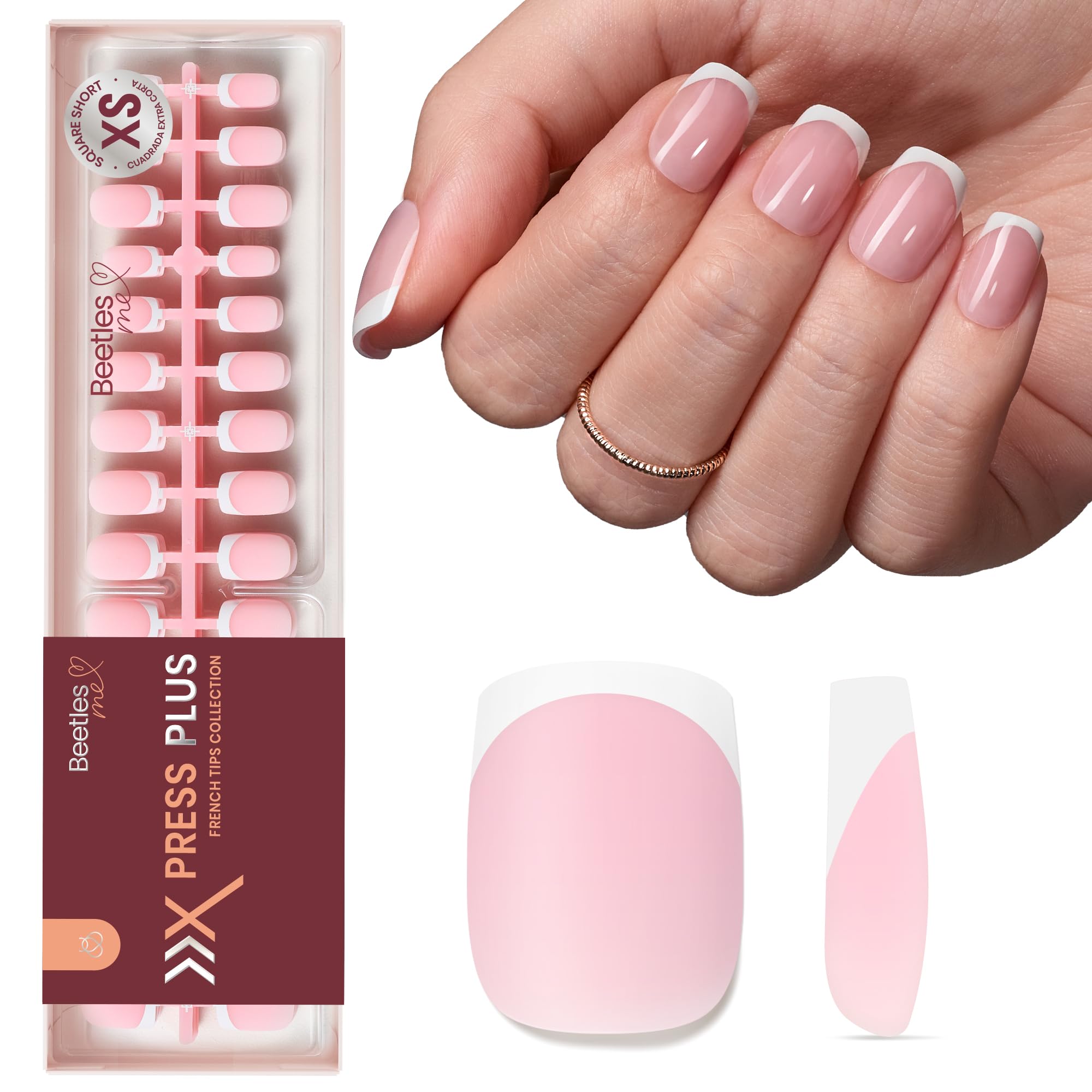 Beetles X Press Plus Peach French nails ready for at-home salon-style manicure