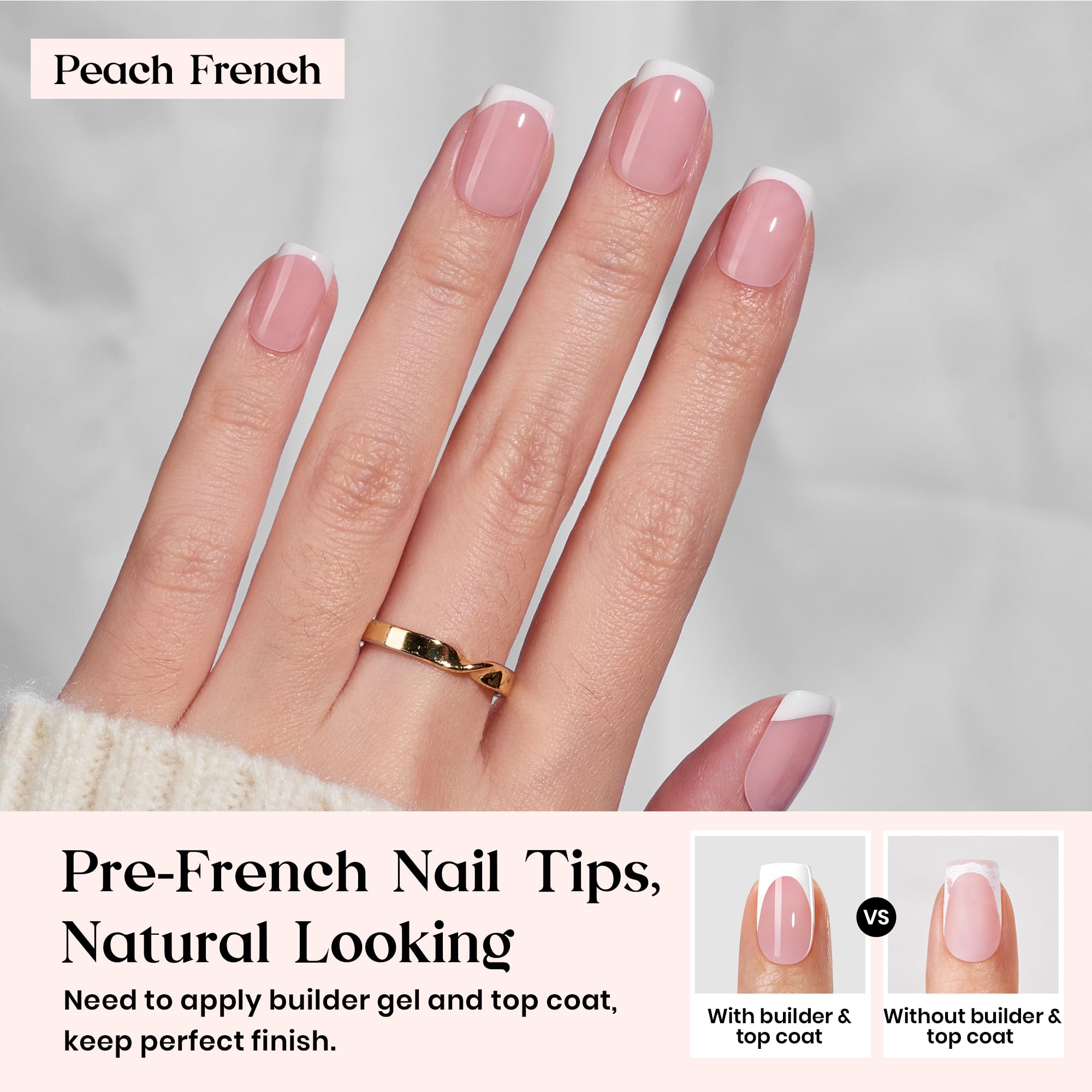 Beetles X Press Plus pink extra-short square tips for quick, durable coverage