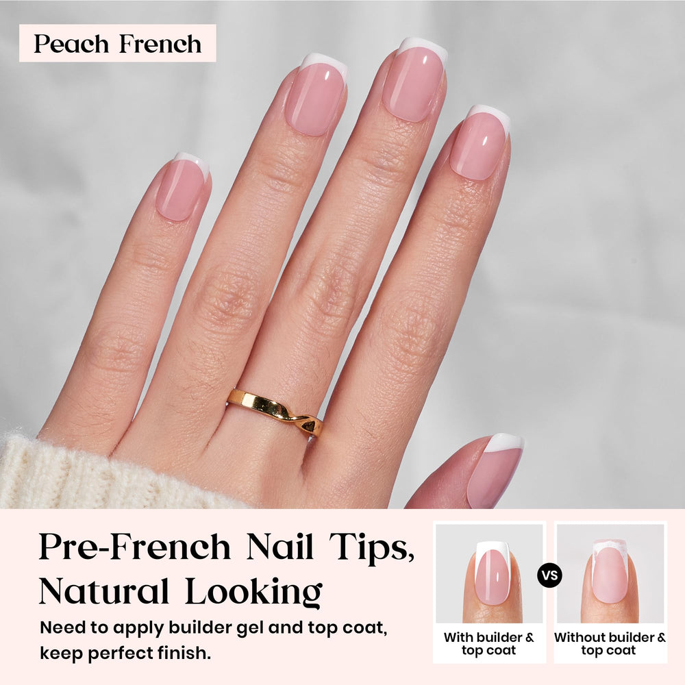 Beetles X Press Plus pink extra-short square tips for quick, durable coverage