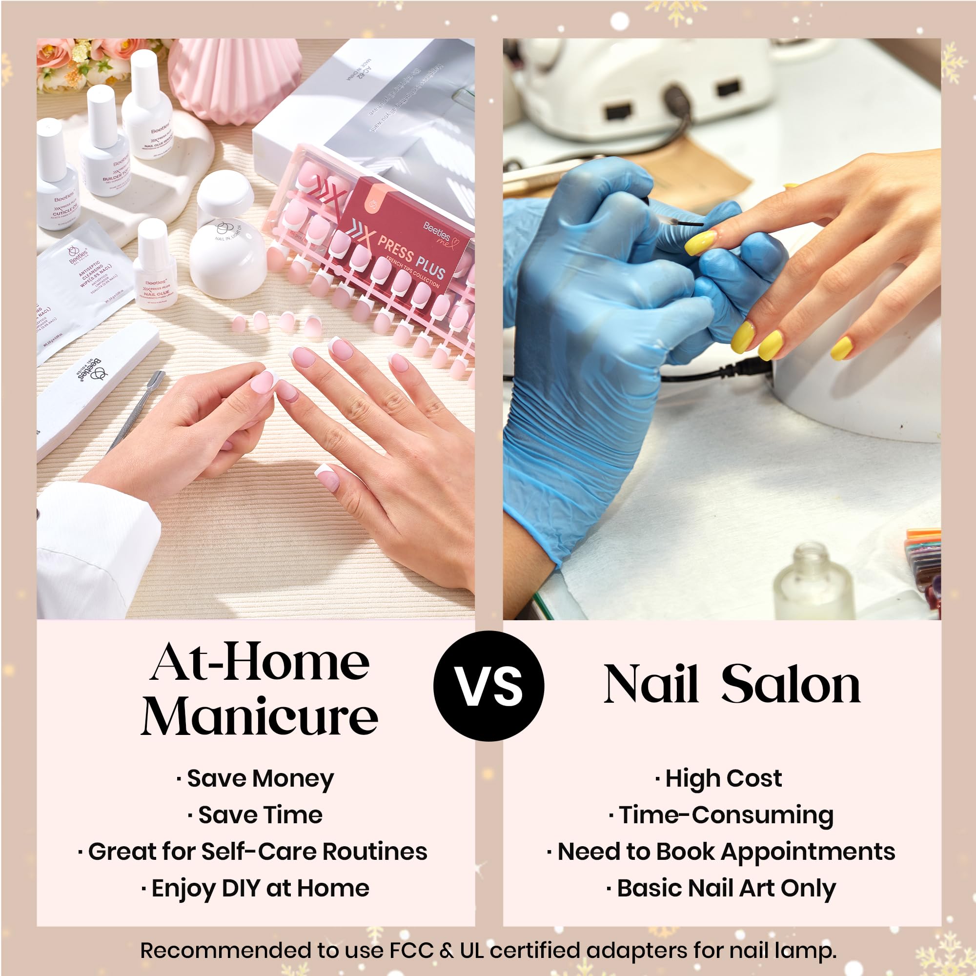 Beetles X Press Plus Red French Tip Nails different lengths for versatile looks