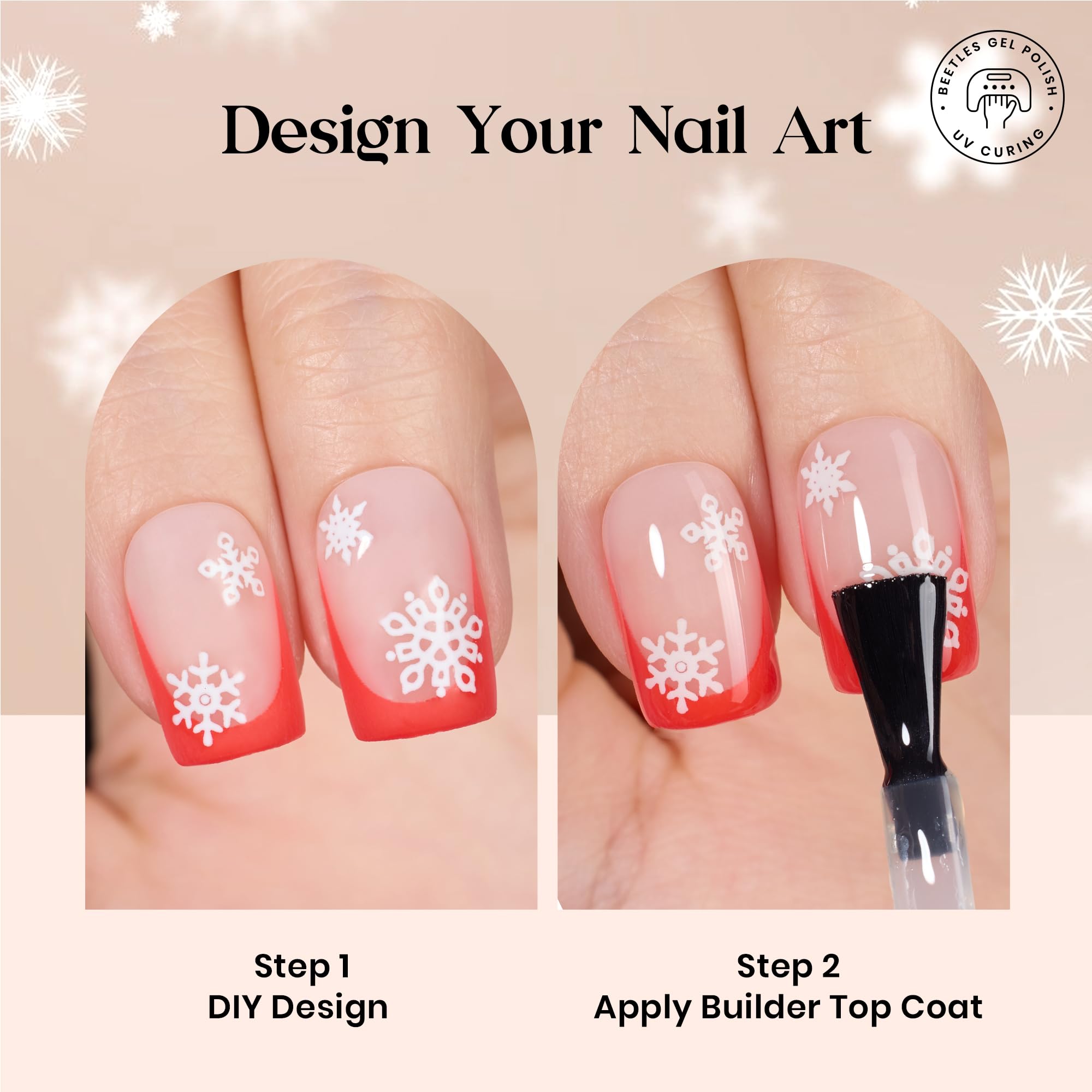 Beetles X Press Plus Red French Tip Nails remover action for easy clean-up