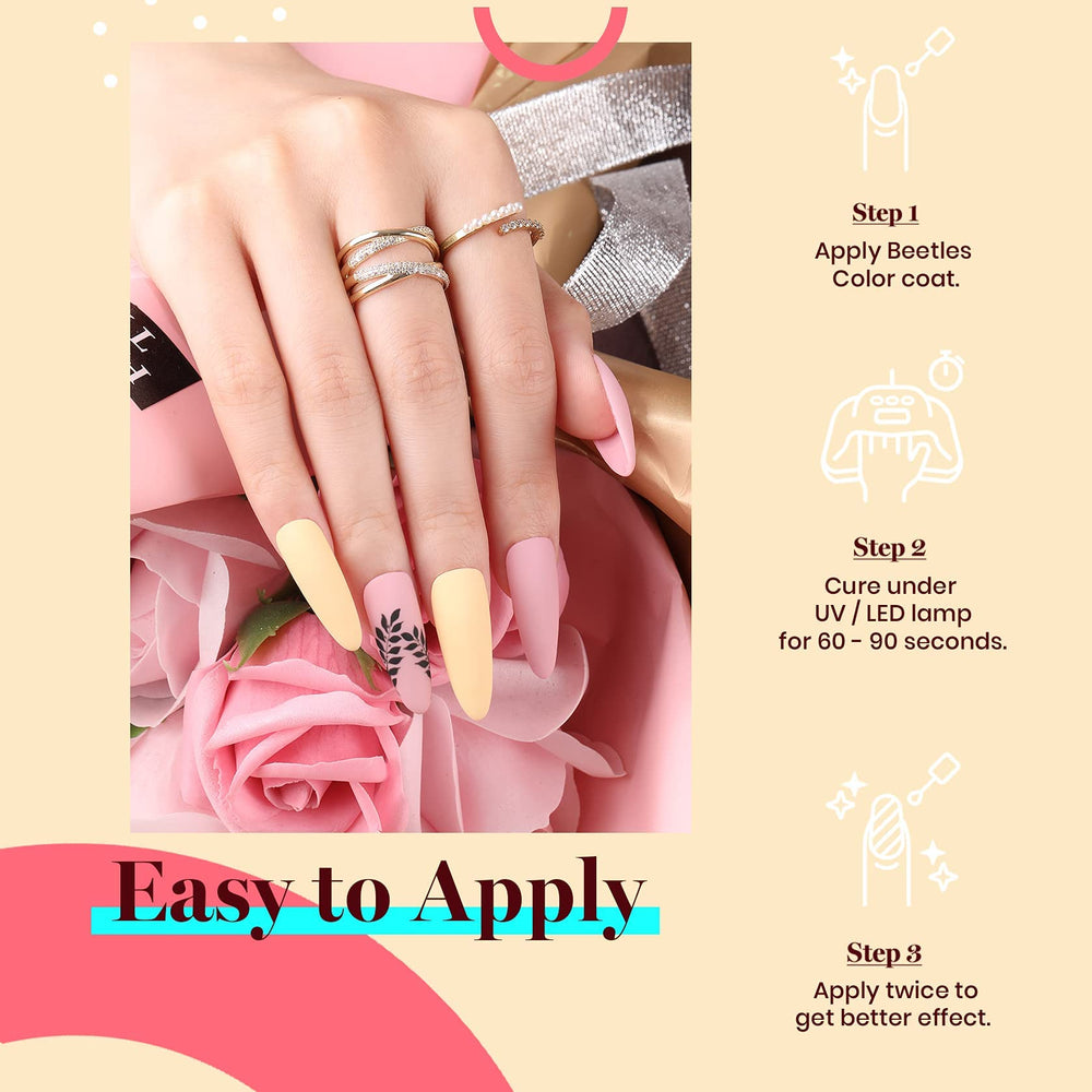 Beetles gel polish setup for a DIY manicure at home.