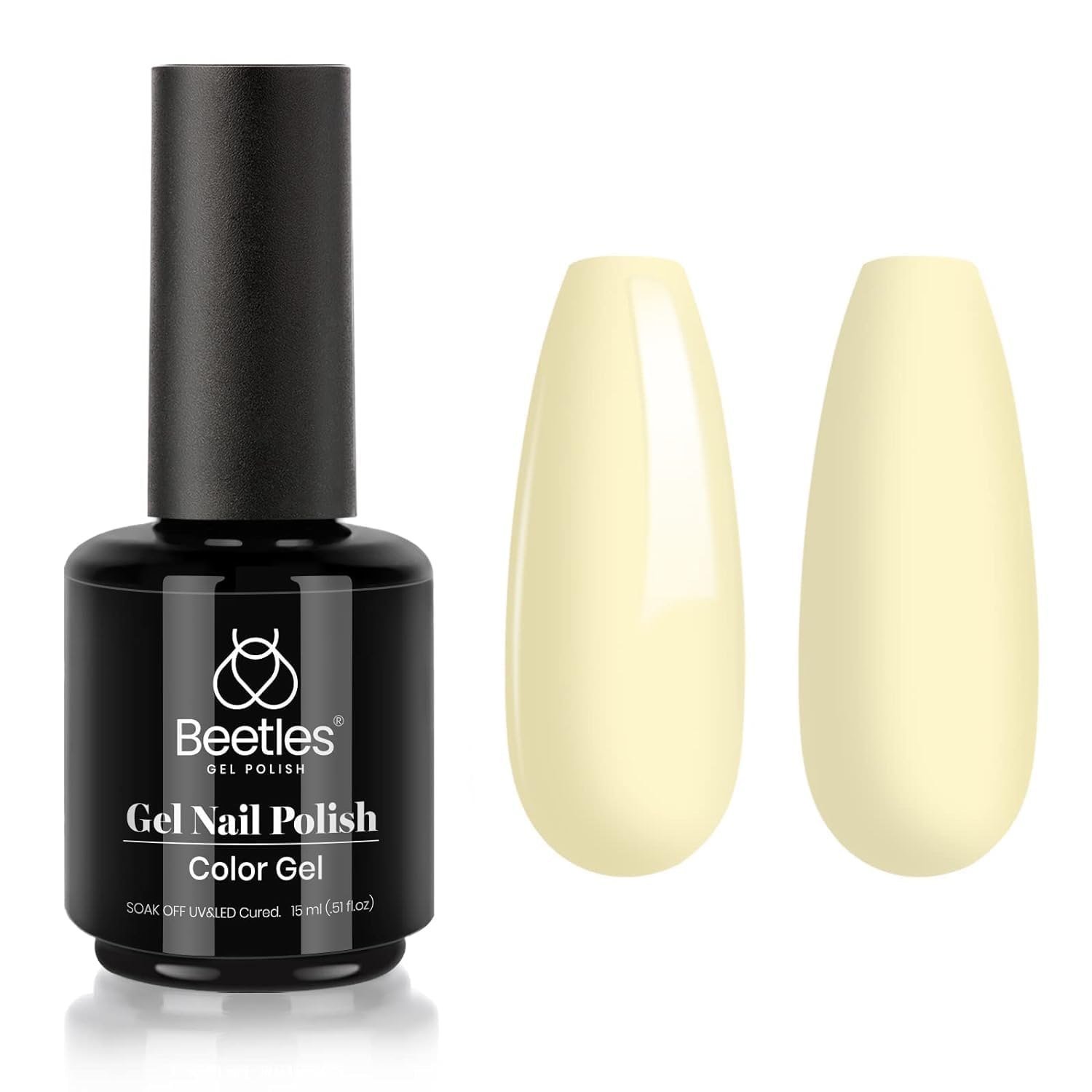 Beetles Yellow Gel Polish cures under UV LED for reliable color