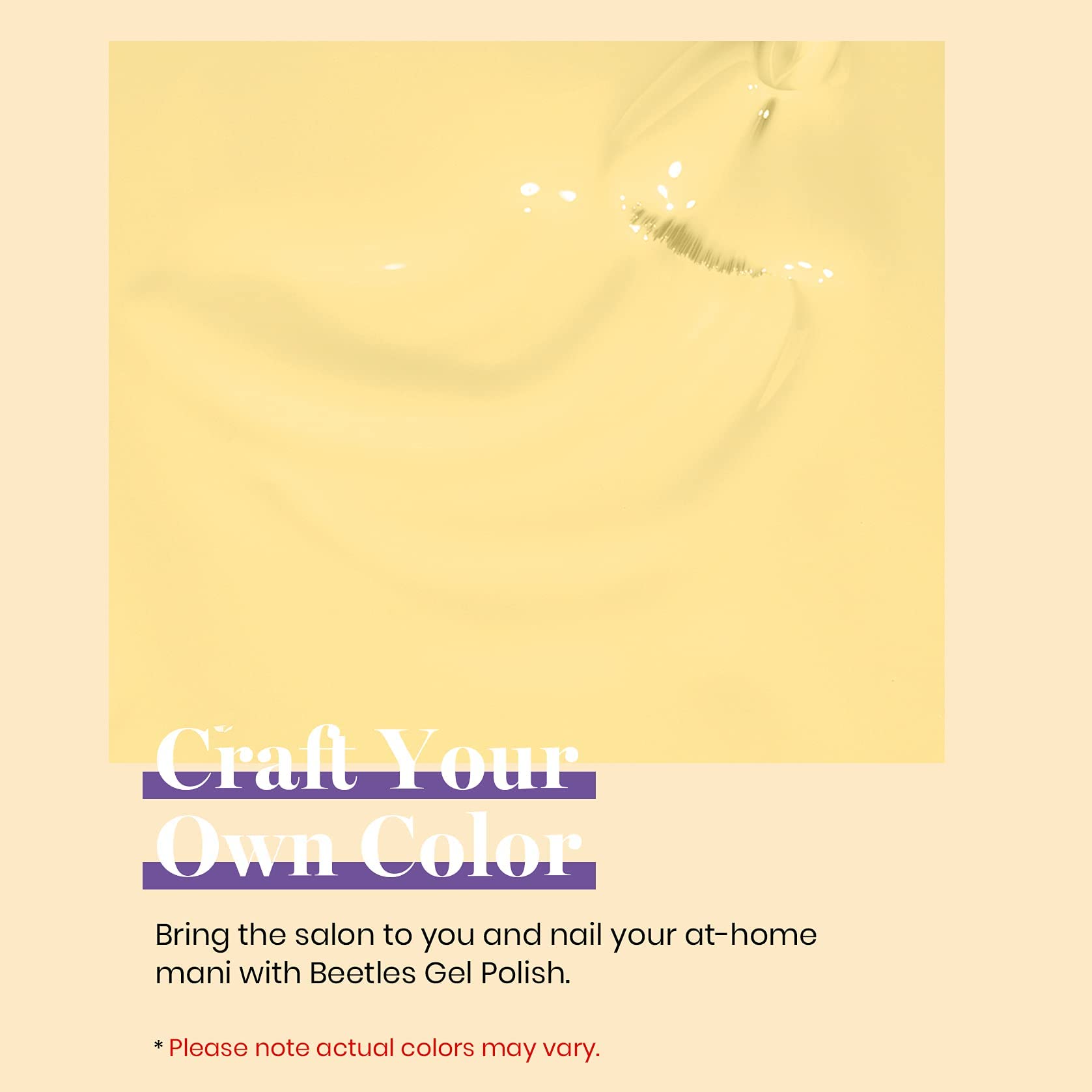 Beetles Lemon Chiffon gel polish bottle with pastel shade for DIY nails.