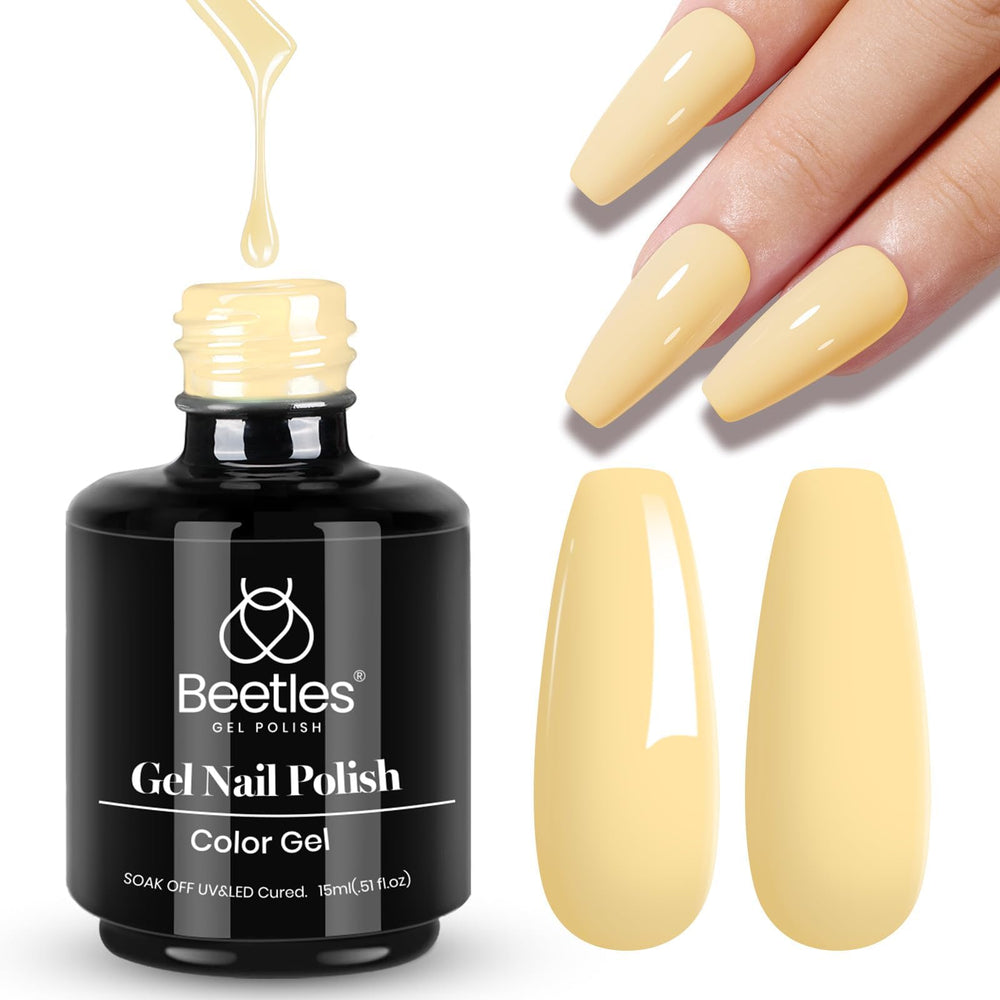 Beetles lemon chiffon polish ideal for Easter nail art.