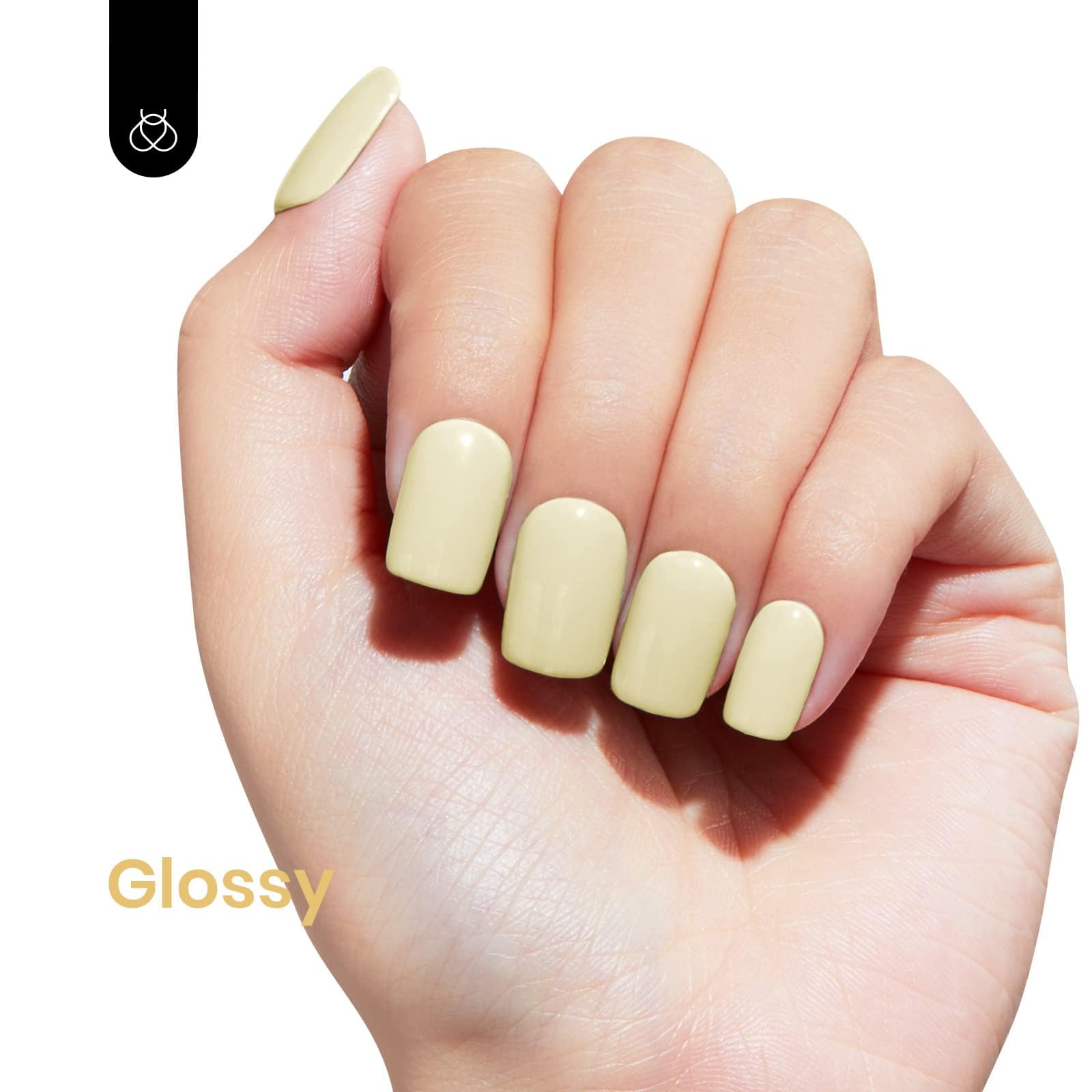 Beetles Yellow Gel Polish on nails demonstrates smooth application