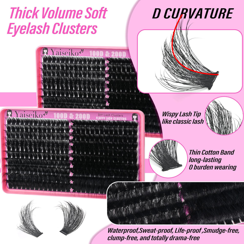 BEFACL lash clusters 12-25mm lengths for customizable natural to dramatic looks.