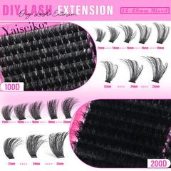 BEFACL lash clusters 200D mega volume for intense lift and wispy finish.