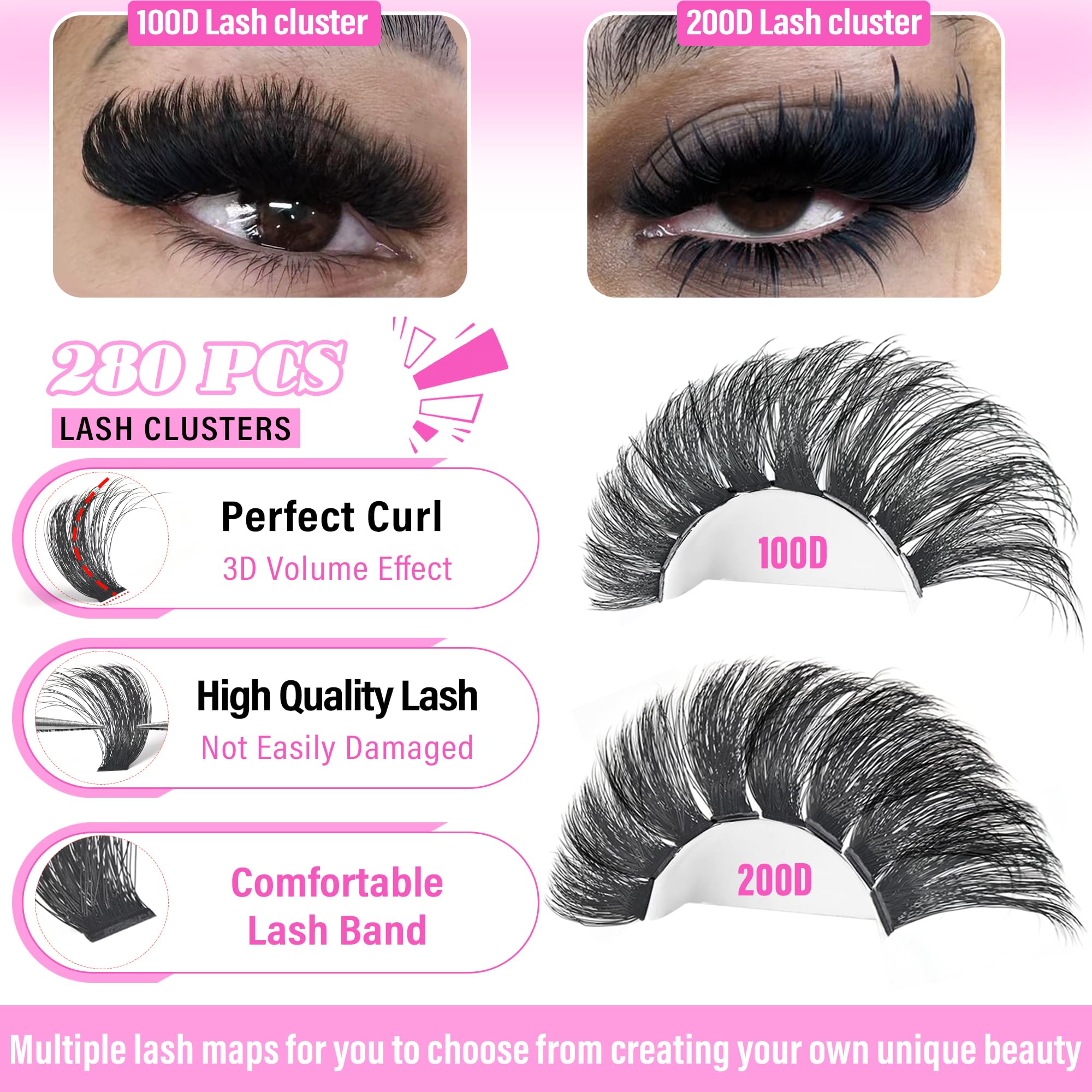 BEFACL lash clusters soft-band with cotton base for comfortable wear.