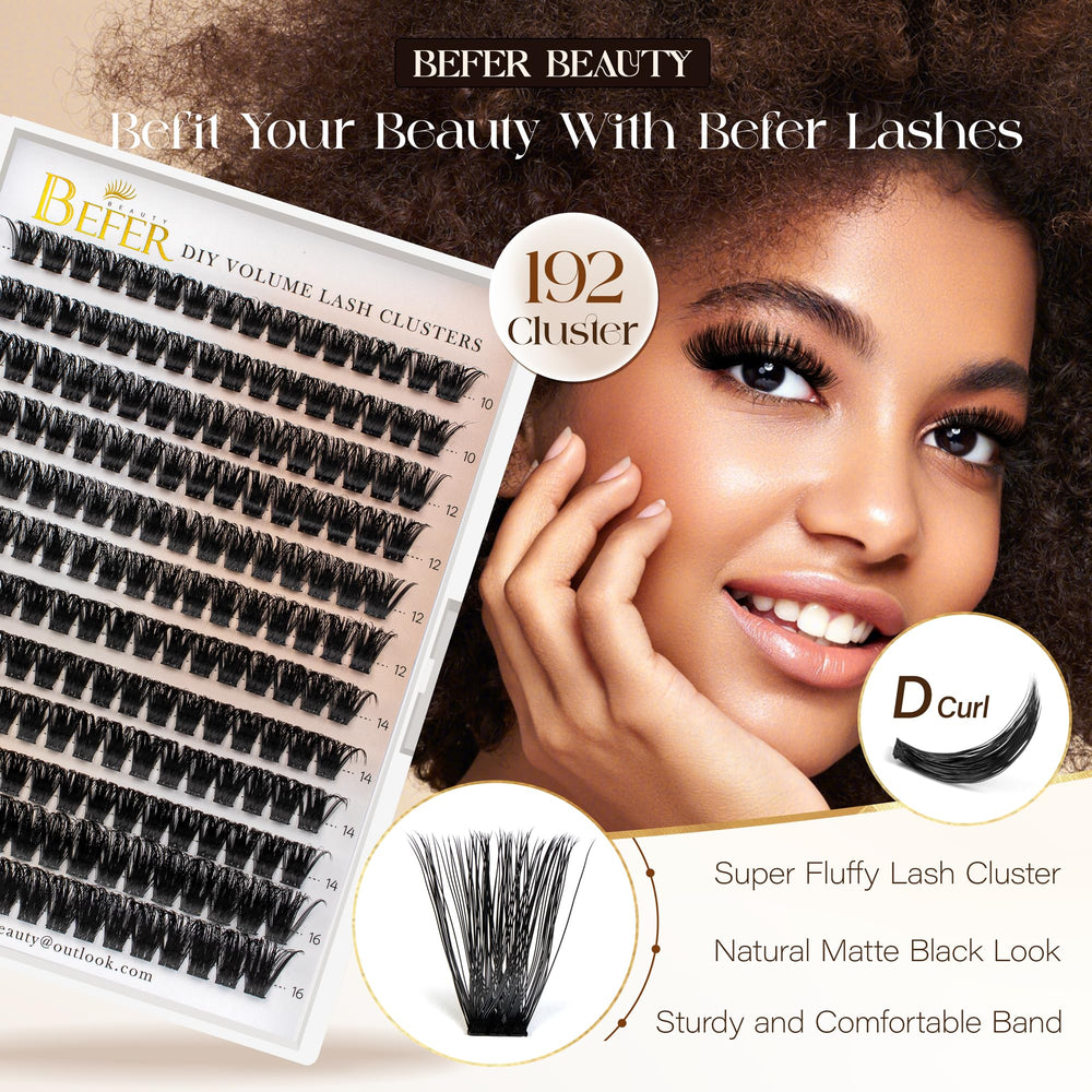 BEFER BEAUTY 3D fluffy effect enhances natural lashes with subtle lift.