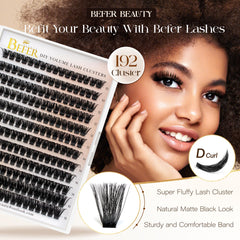BEFER BEAUTY 3D fluffy effect enhances natural lashes with subtle lift.