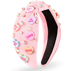 BEFIVECOK diadema Valentín con corazones 3D y brillo, ideal para looks románticos