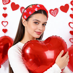 BEFIVECOK Valentines gradient heart headband in pink complements romantic outfits